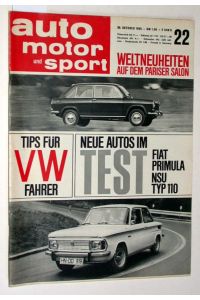 Auto Motor und Sport. 30. Oktober 1965. Heft 22. Fiat Primula NSU Typ 110