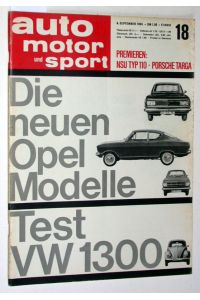 Auto Motor und Sport. 4. September 1965. Heft 18. Test VW 1300.