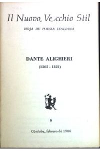Dante Alighieri (1265-1321)  - Il Nuovo, Vecchio Stil, Hoja de Poesia Italiana, 9