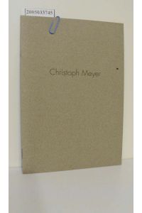 Christoph Meyer / Reflessioni / 17. Juni - 26. Juli 1992 / Insel Galerie Berlin / Katalog und Ausstellung Christoph Meyer und Matthias Flügge