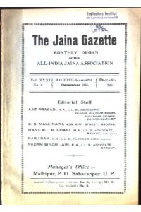Rishabha Deva  - The Jaina Gazette, The Monthly Organ of the All India Jaina Association, Vol. XXXI, No.8
