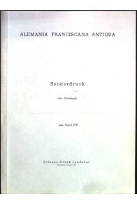 Riedlingen/Württbg. Terziarinnenkloster  - Alemania Franciscana Antiqua, Sonderdruck, Band VIII