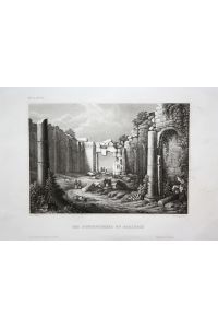 Der Sonnentempel zu Baalbeck - Temple of Bacchus Tempel Baalbeck Lebanon Ansicht view steel engraving