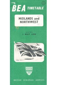 BEA TIME TABLE May 1956 - MIDLANDS AND NORTHWEST