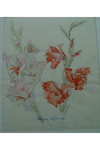 Gladiolen aquarellierte Bleistiftzeichnung, signiert (Josef Otto) Mayer-Salzburg, um 1930