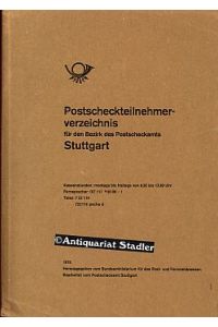 Postscheckteilnehmerverzeichnis für den Bezirk des Postscheckamtes Stuttgart.