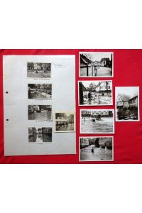10 s/w Original-Fotos vom Hochwasser 1939 in Niefern (5 St. im kl. Format ca. 7x4, 5cm (Originale); die anderen 5 St. im Format ca. 10, 5x7, 5cm (diese wohl Neuabzüge aus den 1950/60er Jahren)