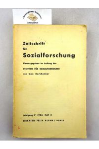 Zeitschrift für Sozialforschung. Jahrgang V . 1936, Heft 3.
