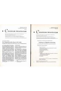 Die Telegraphenmarken in Bayern (1870-1880).   - In: Collegium Philatelicum Heft 1/1966 und Heft 2/1969 (Ergänzung des Beitrags). 2 Hefte.