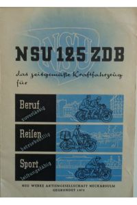 NSU 125 ZDB.   - Faltprospekt. Ca 1951.