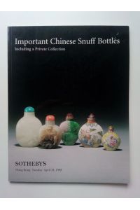 Important Chinese Snuff-Bottles  - Including a Private Collection (Katalog zur Auktion Hong Kong Tuesday April 28, 1998)