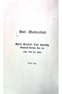 Hali Meidenhad.   - Early English text society, No. 18