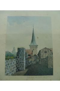 Duderstadt, alte Mauer und Torturm Aquarell, 1932 Niedersachsen