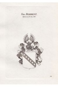Von Behrent.  - Behrendt Behrend Behrent Wappen coat of arms Heraldik heraldry