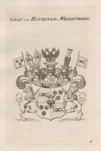 Graf von Hatzfeld-Wildenberg.  - Hatzfeld-Wildenburg Wappen coat of arms Heraldik heraldry