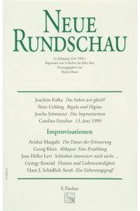 Neue Rundschau 2000/3: Improvisation