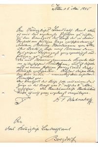 eigenhändiger, signierter Brief gerichtet an das Landratsamt Burgdorf.