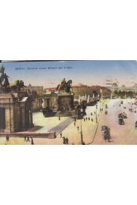 Berlin, Denkmal Kaiser Wilhelm des Großen. Ansichtskarte, AK Litho. 20. Jh.