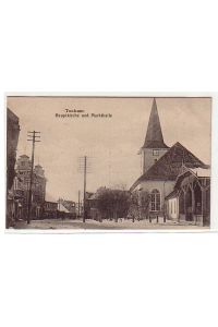 18061 Feldpost Ak Tuckum Hauptkirche und Markthalle1916