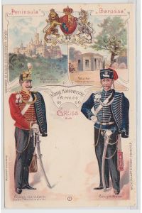 47066 Ak Lithographie königlich Hannoversche Armee 1866