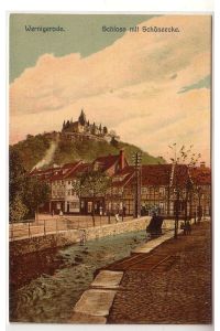 56277 Ak Wernigerode Schloss mit Schöneecke 1909