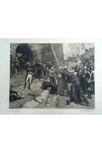 Napoléon Révolte de Pavie - Radierung von Paul Emile Boutigny, gestochen von Charles Théodore Deblois