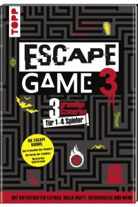 Escape Game 3 HORROR  - 3 gruselige Escape Rooms ab 16: Das Erwachen des Vampirs, Die Horde der Zombies, Mysterium Geisterspuk