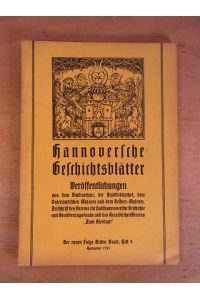 Hannoversche Geschichtsblätter. Der neuen Folge dritter Band, Heft 4, 1935