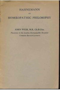 Hahnemann on homoepathic philosophy.