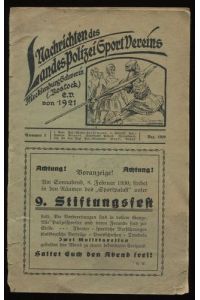 Landes-Polizei Sport-Vereins Mecklenburg Schwerin (Rostock) e. V. von 1921. Nr. 5, Dezember 1929.