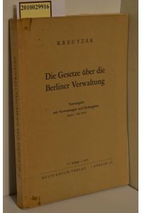 Die Gesetze über die Berliner Verwaltung Textausgabe