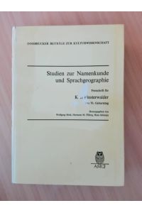 Studien zur Namenskunde und Sprachgeographie.   - Festschrift für Karl Finsterwalder zum 70. Geburtstag.