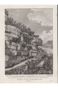 Vue du rocher, nommé vulgairement les Portes de Sassenage.  - Sassenage Preciosier rocher mont Auvergne Ansicht view vue