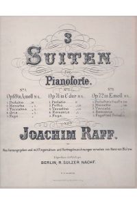Suiten für Pianoforte. No. 3: Opus 72 in E moll, Stück 1-5.