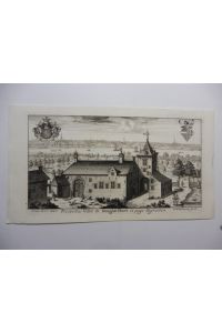Original Kupferstich (betitelt): Prospectus Villa de Hooghe-Poort in pago Heymissen (Heyimissen - Heiimysen) *.