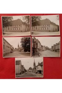 5 s/w Fotografien Kuppenheim Gasthaus zum Kreuz und Ortsstraße (dat. 27. 2. 1962)