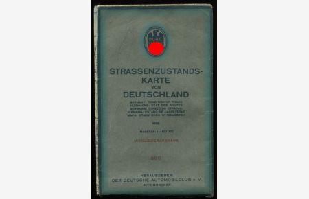 Strassenzustandskarte von Deutschland. Masstab: 1 : 1 100 000. Süd. Mitgliederausgabe.