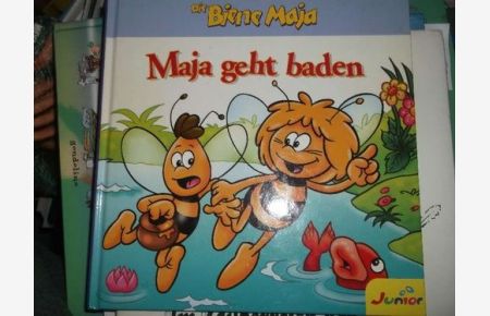 Die Biene Maja - Maja geht baden ein Bilderbuch mit Text mit großen Buchstaben von Petra Schappert und bildern von Jutta Langer