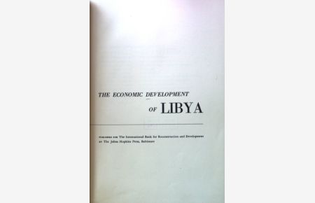 The Economic Development of Libya;
