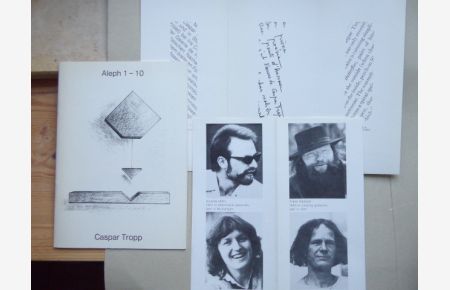 Aleph 1 - 10. Katalog der Ausstellung Caspar Tropp Aleph 13. März 1981 - 16. Mai 1981.   - Galerie Reckermann, Köln. Kataloggestaltung: Caspar Tropp, Coaraze.