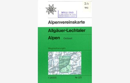 Alpenvereinskarte Allgäuer-Lechtaler Alpen Ostblatt - Blatt Nr. 2/2 (Wegmarkierung)