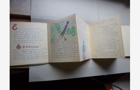 Das goldene Herzlein.   - Für meinen lieben Butzemann zum Weichnachtsfest 1961 (Unterschrift unleserlich). Handschrift und handgemalt als Unikat.