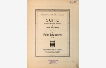 Suite (Grave, Menuett, Finale), für zwei Violinen, op. 86