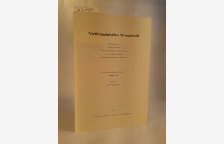 Niedersächsisches Wörterbuch, Fünfundzwanzigste (25. ) Lieferung (IV, 1) Fabel -vel  - herausgegeben von Dieter Stellmacher