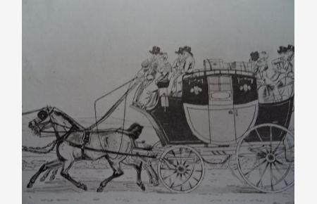 (Newcastle 1755 - 1838 London). Stage Coach. Aquatintaradierung von 1812. 19 x 28 cm.