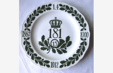 Meissen Porzellanteller 15. Königlich Sächsisches Infanterie-Regiment Nr. 181 1912