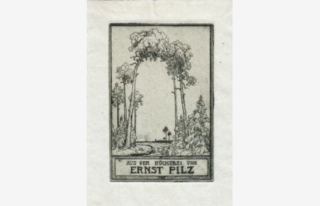 Aus der Bücherei von Ernst Pilz. Baumlandschaft.