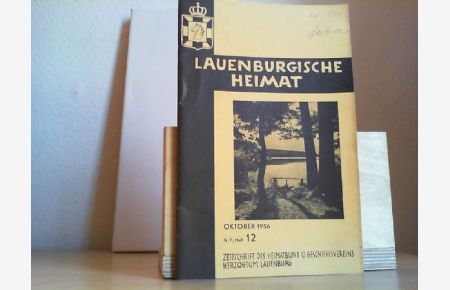 Lauenburgische Heimat. Heft 12, Oktober 1956. Zeitschrift des Heimatbund und Geschichtsvereins Herzogtum Lauenburg.