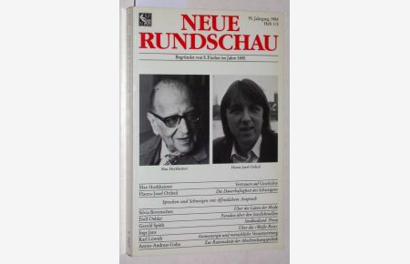 Neue Rundschau. Heft 1/2 1984. 95. Jahrgang