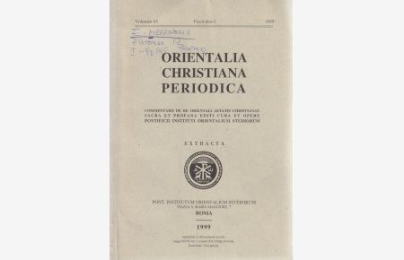 L'onomastica siculo-calabra del XVI secolo nelle pergamene di Medinaceli (nn. 1311-1312). [dal: Orientalia Christiana Periodica (OCP), vol. 65, fasc. 1, 1999].   - Commentarii Breviores.